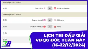 Lịch thi đấu và phát sóng giải VĐQG Đức tuần này (16-22/12/2024)
