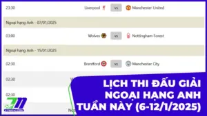 Lịch thi đấu và phát sóng giải Ngoại Hạng Anh tuần này (6-12/1/2025)