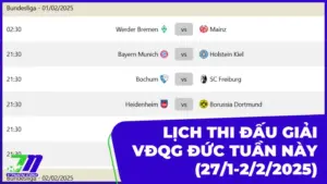 Lịch thi đấu và phát sóng giải VĐQG Đức tuần này (27/1-2/2/2025)