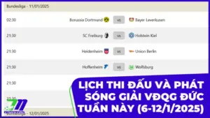 Lịch thi đấu và phát sóng giải VĐQG Đức tuần này (6-12/1/2025)