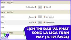 Lịch thi đấu và phát sóng La Liga tuần này (13-19/1/2025)